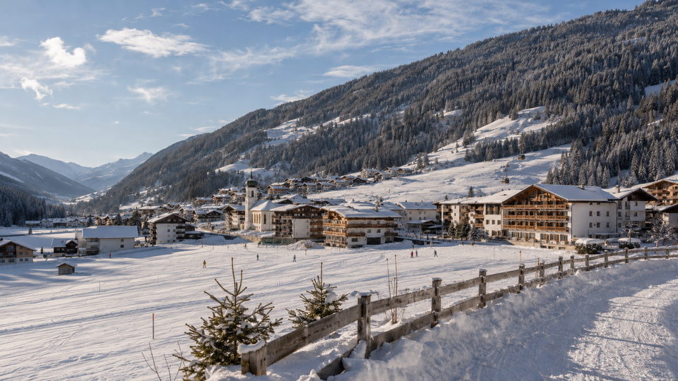 Besneeuwd Gerlos in de Zillertal Arena