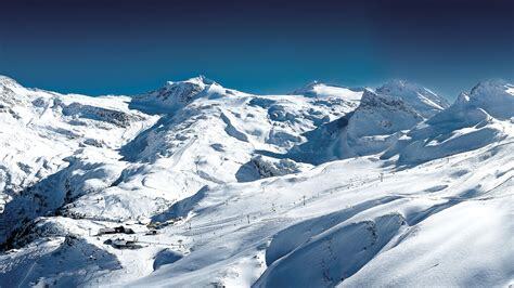 Snow-covered village of Hintertux at the end of the Tux Valley, Tyrol