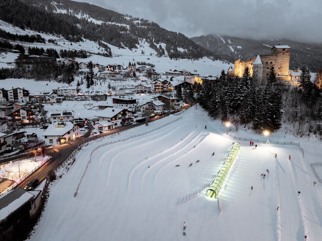 Nauders village near the Reschen Pass in winter